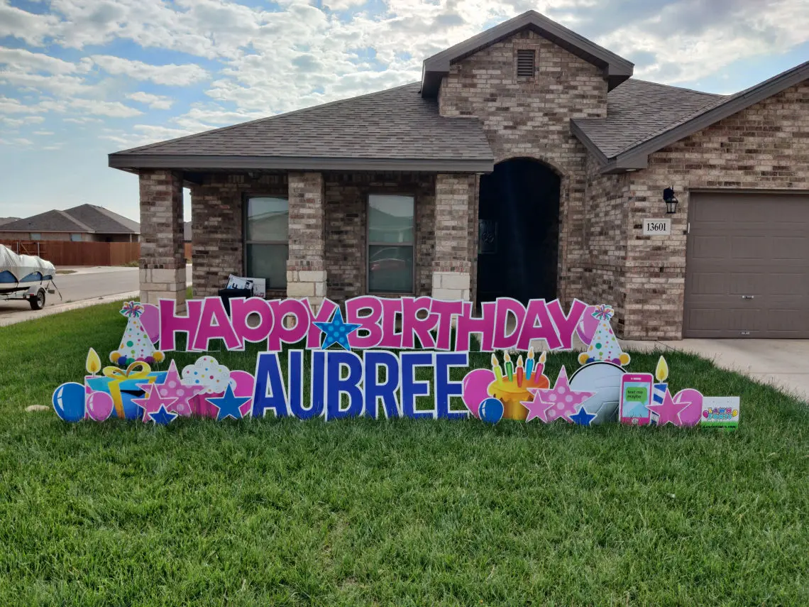Birthday yard signs Lubbock Texas